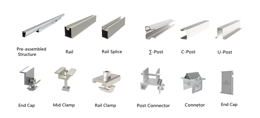 Installation Parts of home use Solar Roof Power System