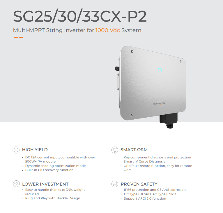 35kw Inverter for Roof mounted Solar energy System